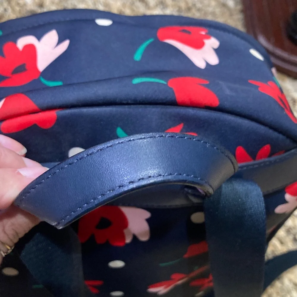 kate spade navy floral polka dot backpack